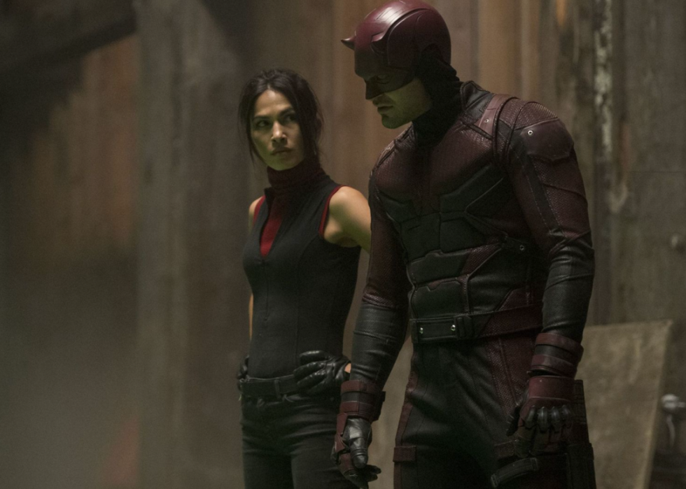 Charlie Cox and Elodie Yung in Daredevil