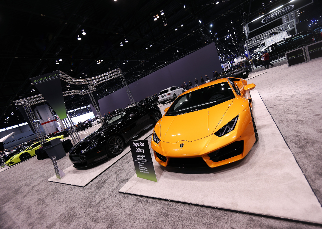 A 2017 Lamborghini Huracan Coupe at the 109th Annual Chicago Auto Show at McCormick Place in Chicago, Illinois, USA, on February 12, 2017.