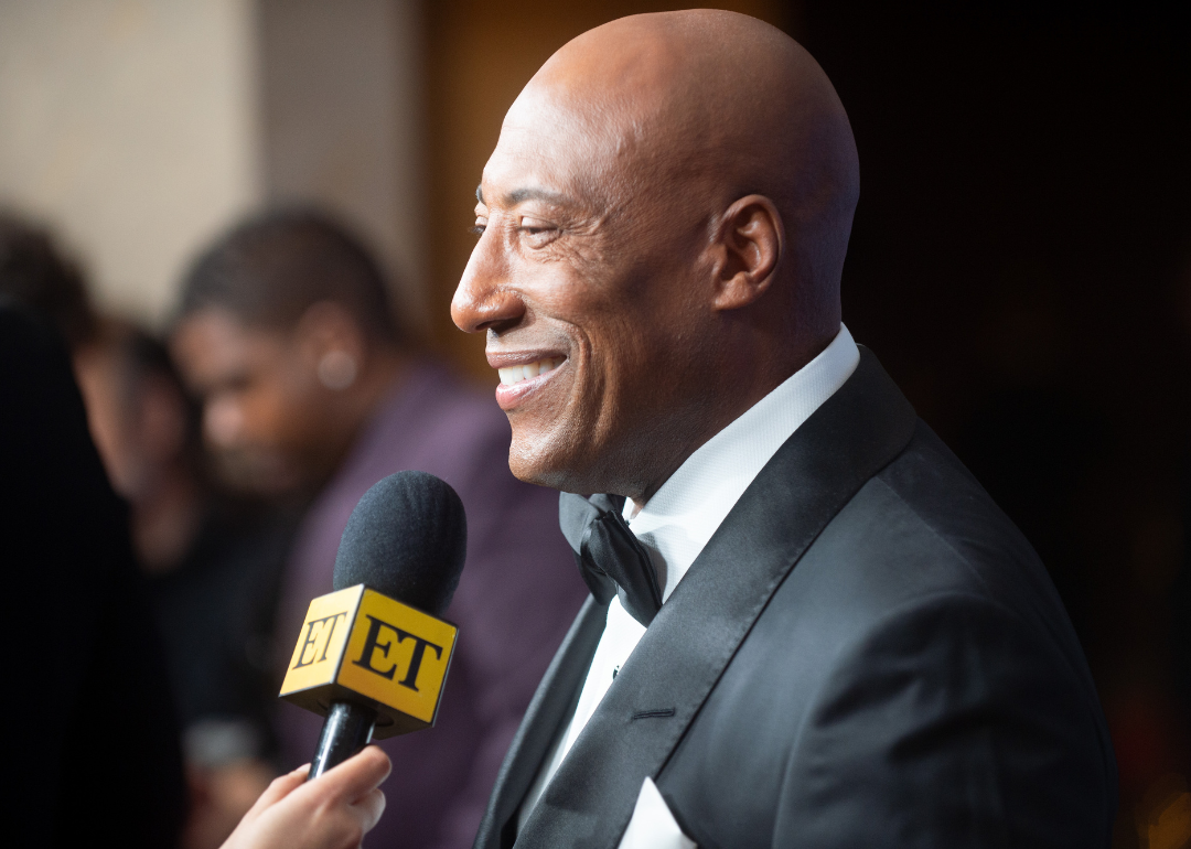 Byron Allen giving an interview.