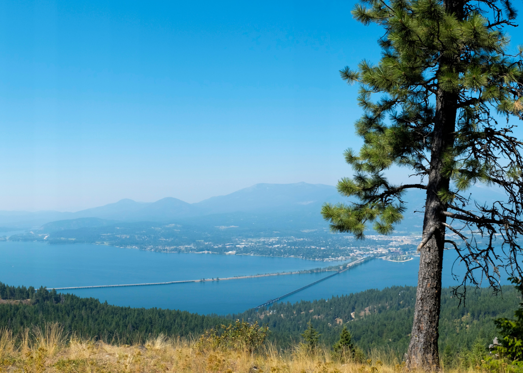 A view of Sandpoint from a distance.