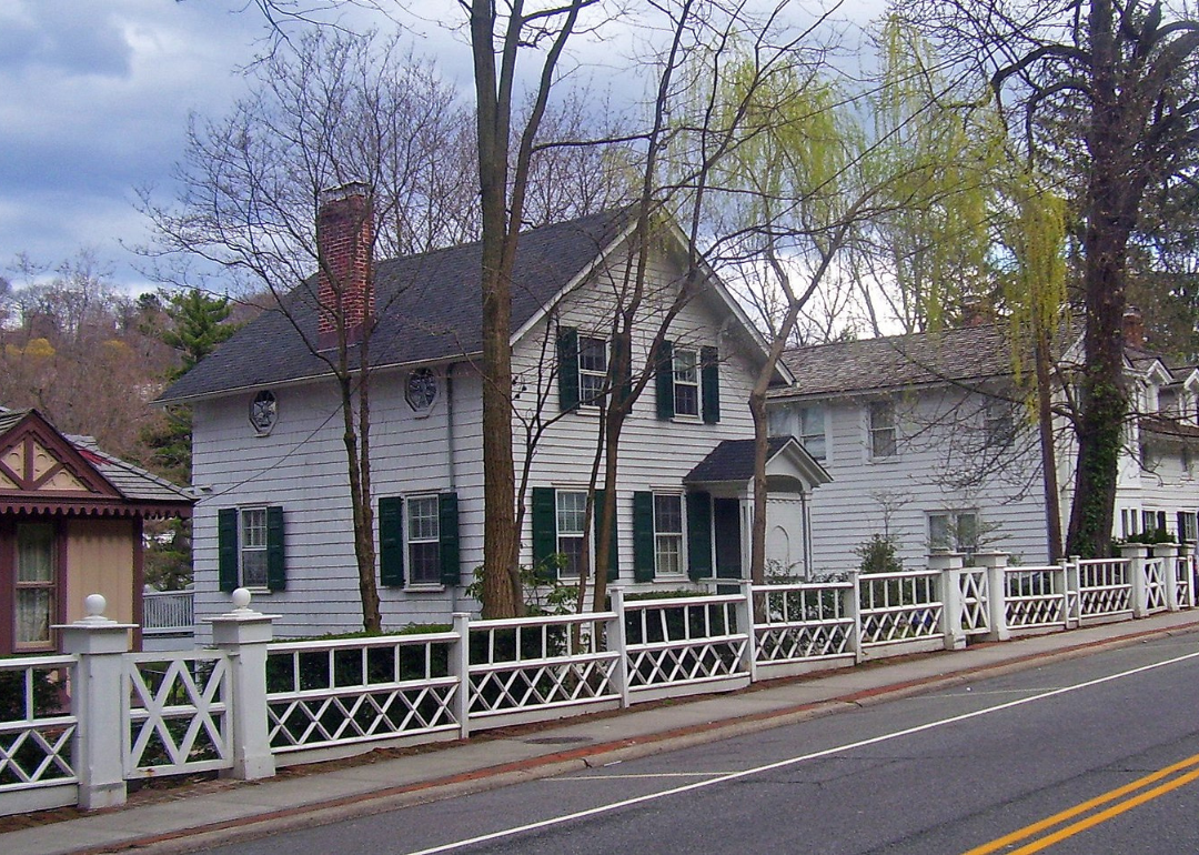 A row of houses in Roslyn, New York.