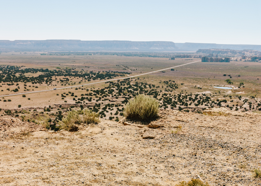 The desert in New Mexico on a dry day.