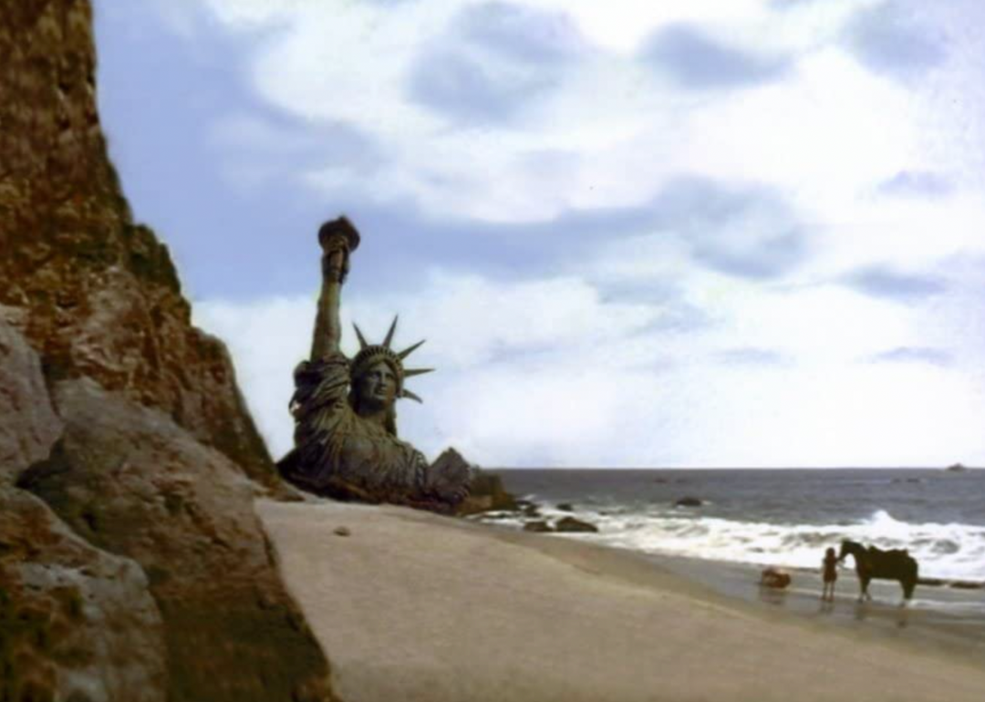 The Statue of Liberty as seen in "Planet of the Apes."
