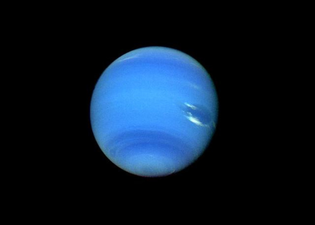 Neptune as viewed from Voyager 2 on Aug. 14, 1989.