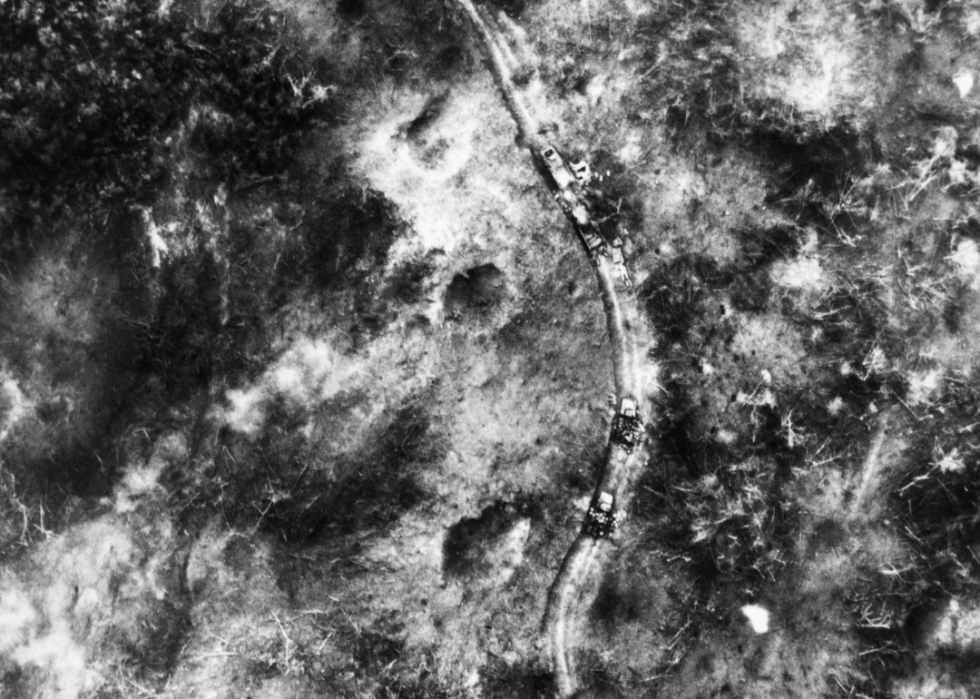 An aerial view of the Ho Chi Minh Trail.