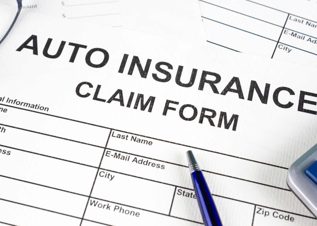 An auto insurance claim form.