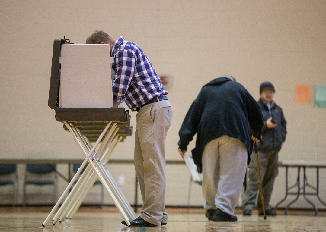 Voters casting ballots in Warren, Michigan