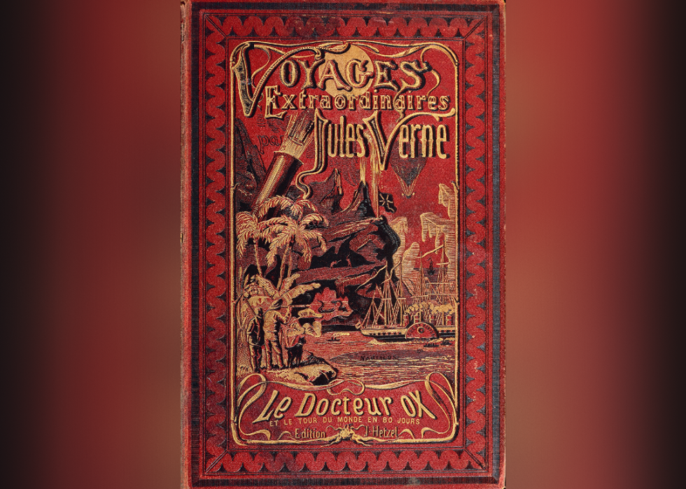The cover of the Hetzel edition of the novel Around the World in 80 Days by Jules Verne