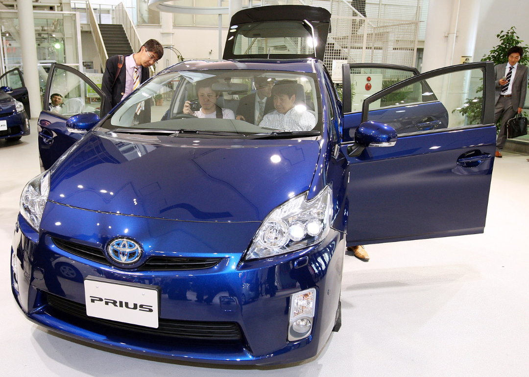 Toyota Motor Corporation's third-generation Prius displayed at Mega Web on May 18, 2009, in Tokyo, Japan.