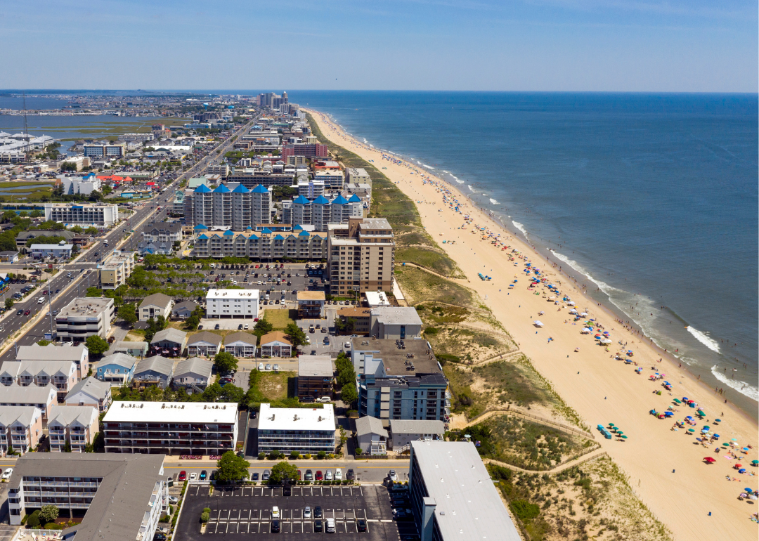 An aerial view of Ocean City during the summer.