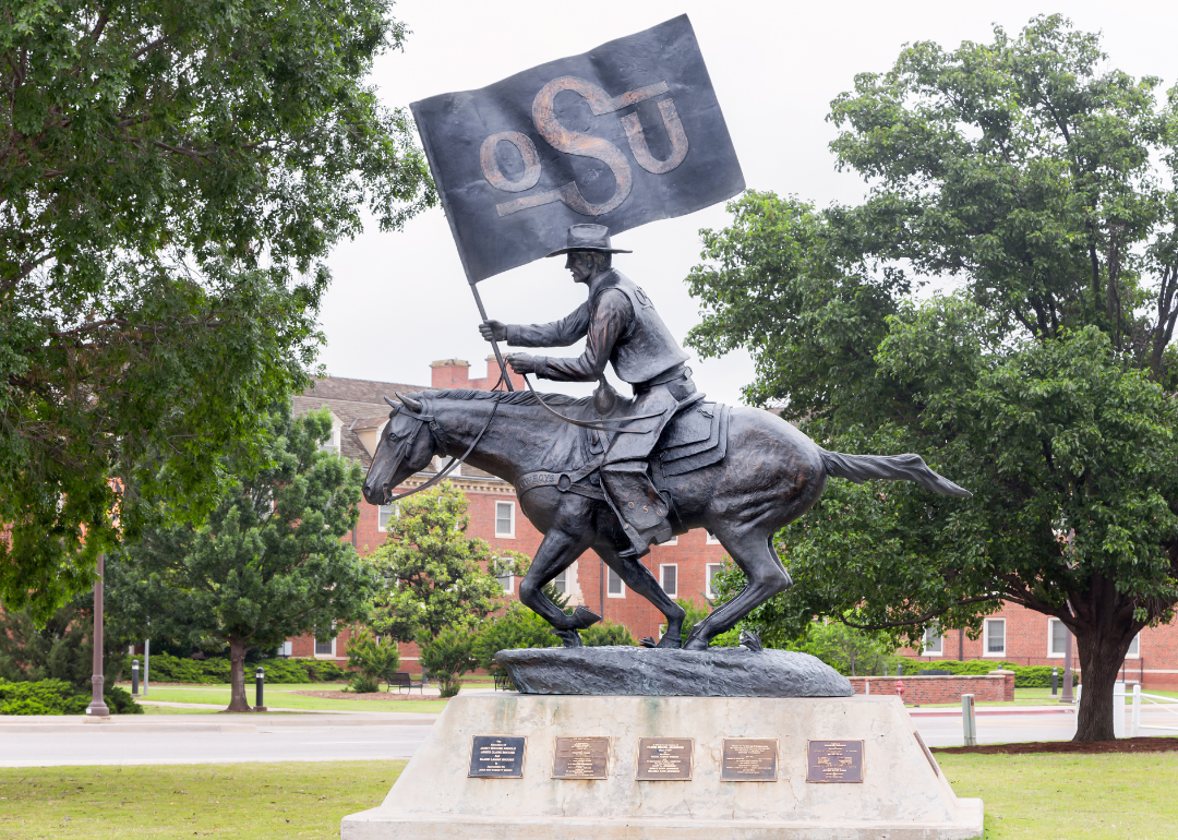 The OSU Spirit Rider on the campus of Oklahoma State University.