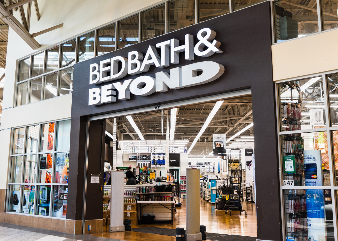 The Bed Bath & Beyond store entrance at the Great Mall in the South San Francisco Bay Area