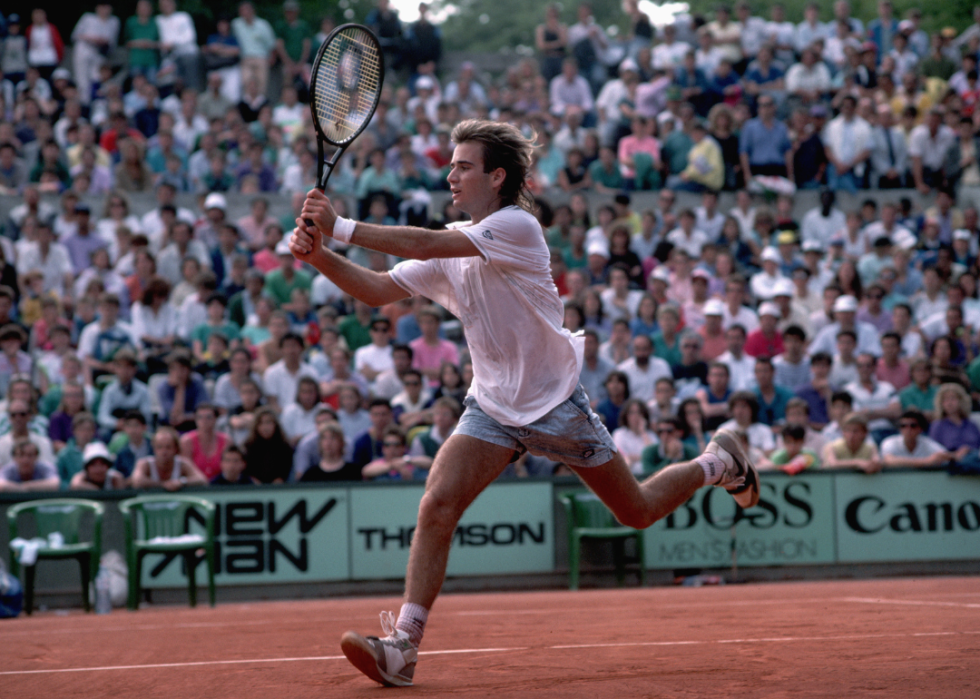 Andre Agassi playing in 1988