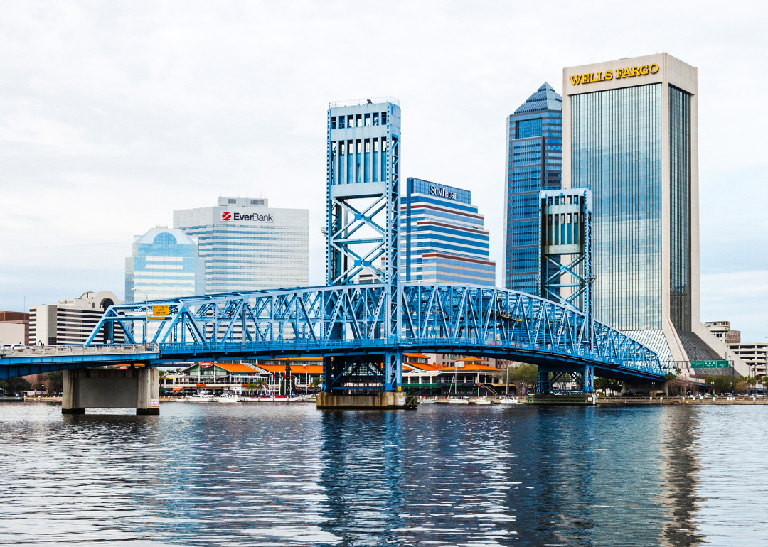 Jacksonville's skyline as viewed from the water.