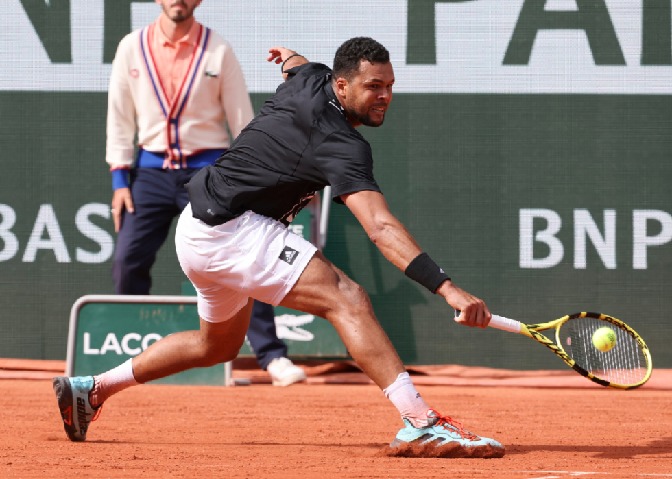Jo-Wilfried Tsonga of France during day 3 of the French Open 2022