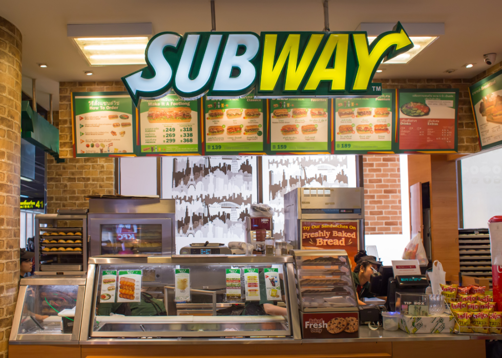 The exterior of a Subway in Bangkok, Thailand.