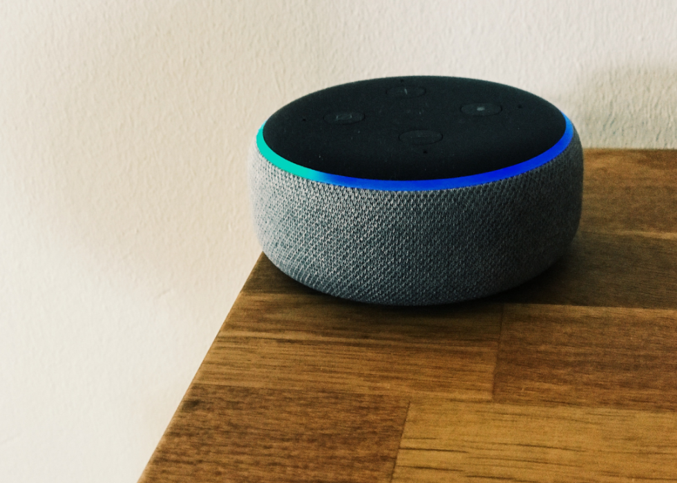 A smart home device, modeled after Amazon's Alexa