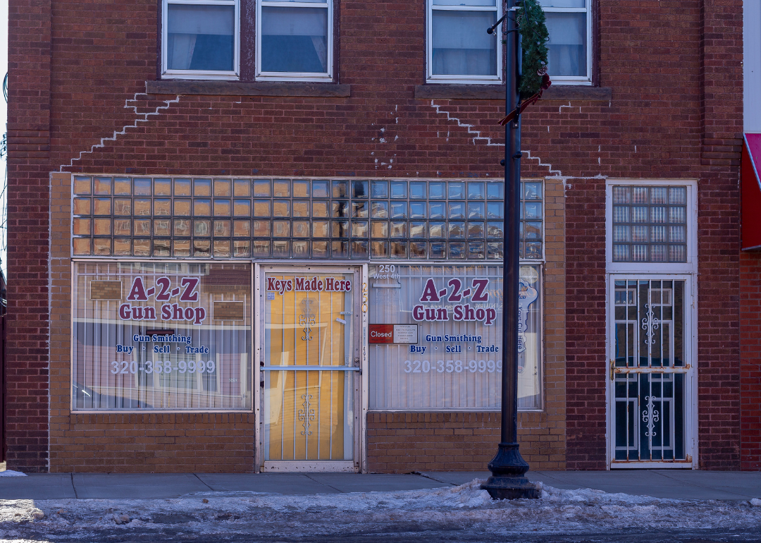 The exterior of A2Z Gunshop in Rush City.