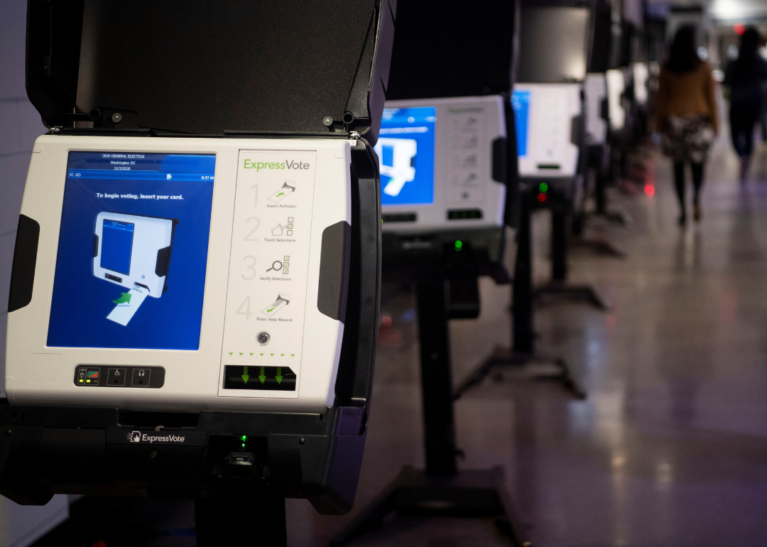 Voting systems at a polling station in Washington, D.C.