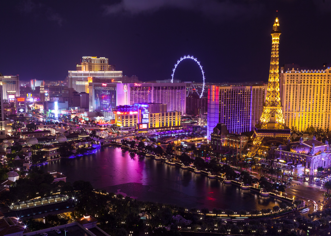 The Las Vegas Strip at night.