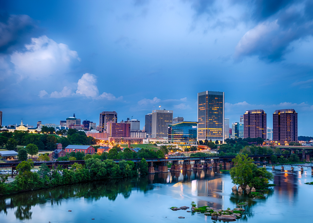 Richmond's skyline as viewed from afar.