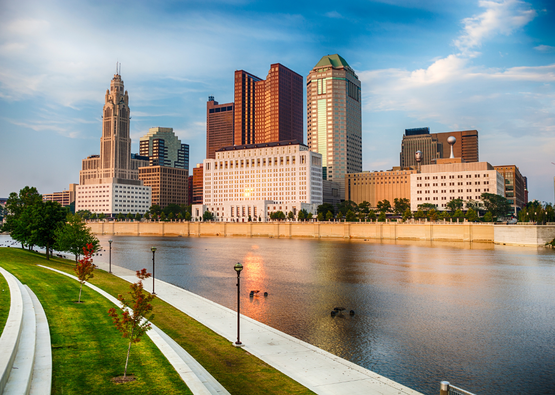 Columbus' skyline as seen on a sunny day.