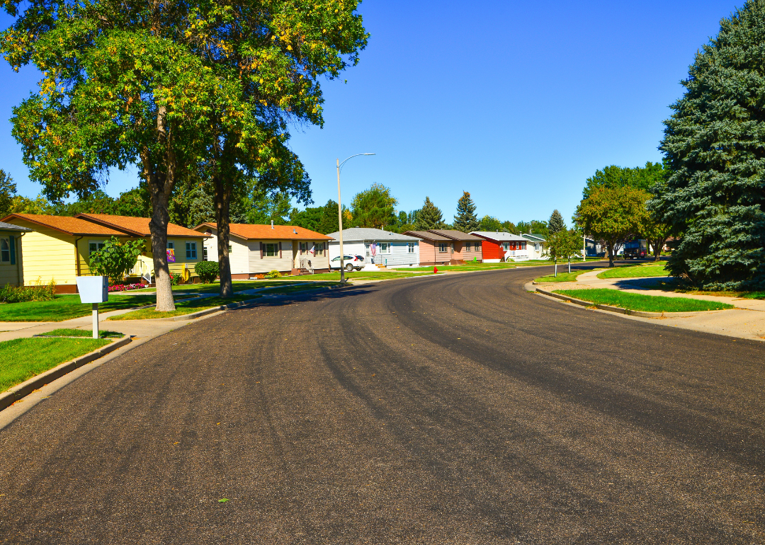 A modern residential neighborhood in Bismarck, North Dakota.