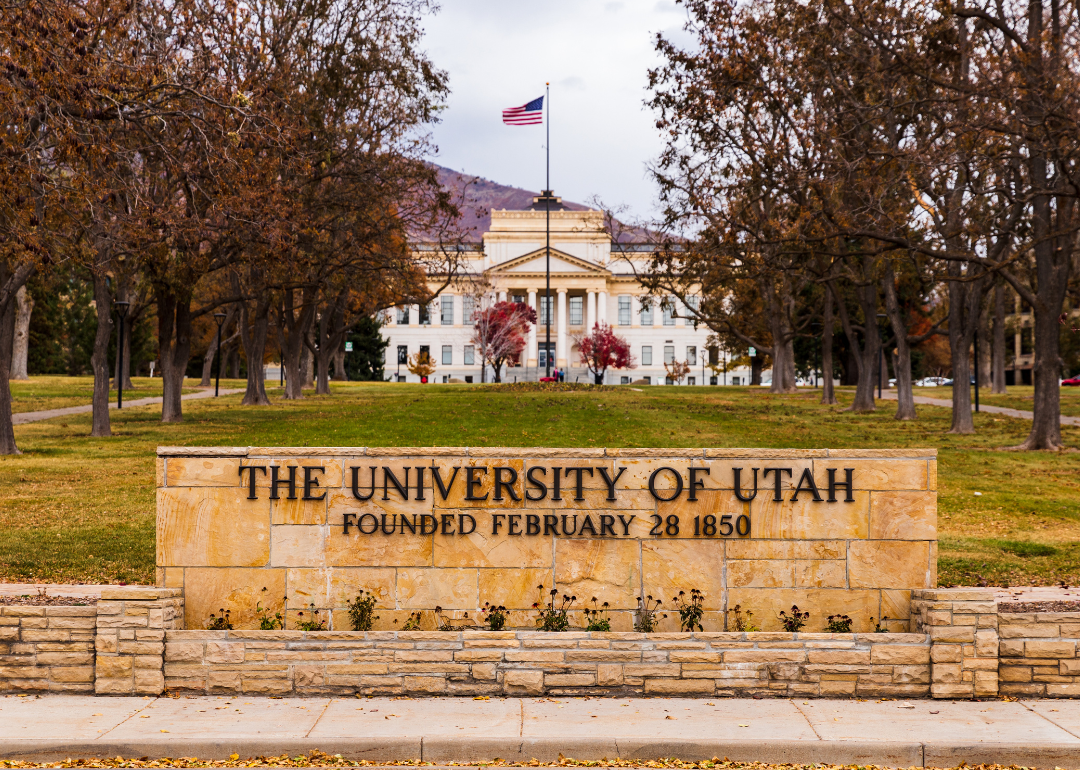 The University of Utah's entrance sign.