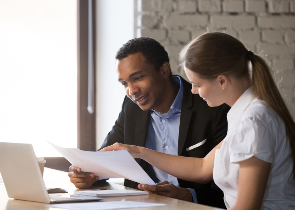 Two people having a meeting.