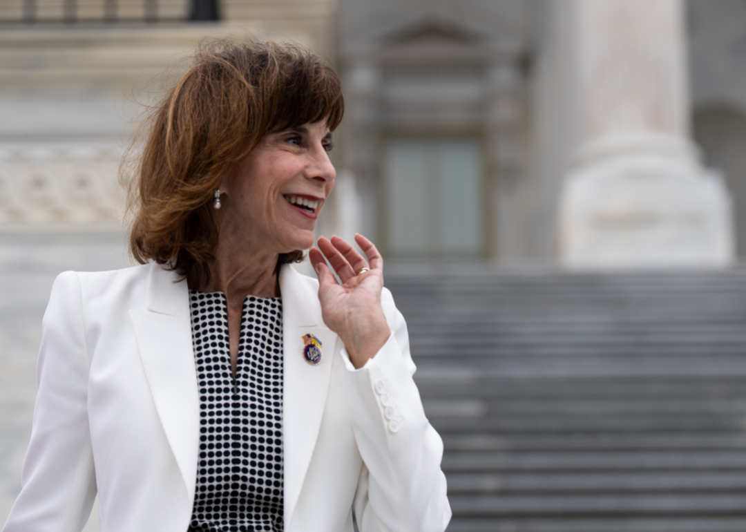 Rep. Kathy Manning, D-N.C., walks down the House steps of the Capitol after the last votes of the week on Friday, May 13, 2022.