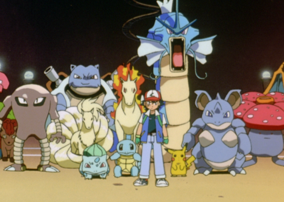 Ash Ketchum and various pokémon in Pokémon: The First Movie - Mewtwo Strikes Back (1998)
