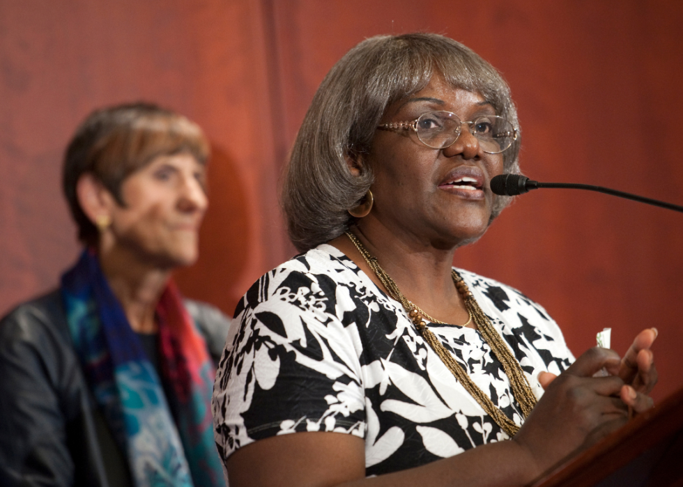 Betty Dukes announcing the introduction of the "Equal Employment Opportunity Restoration Act" 