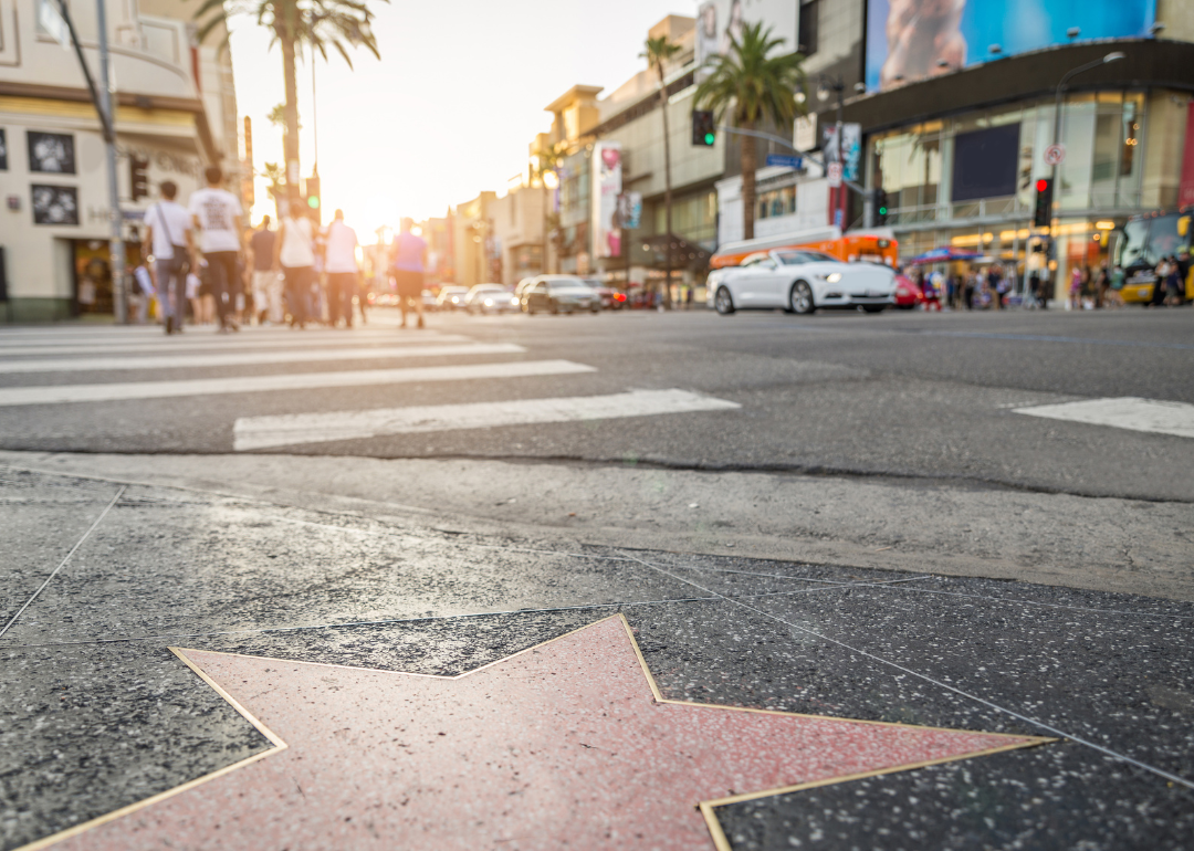A star on the street in Hollywood.