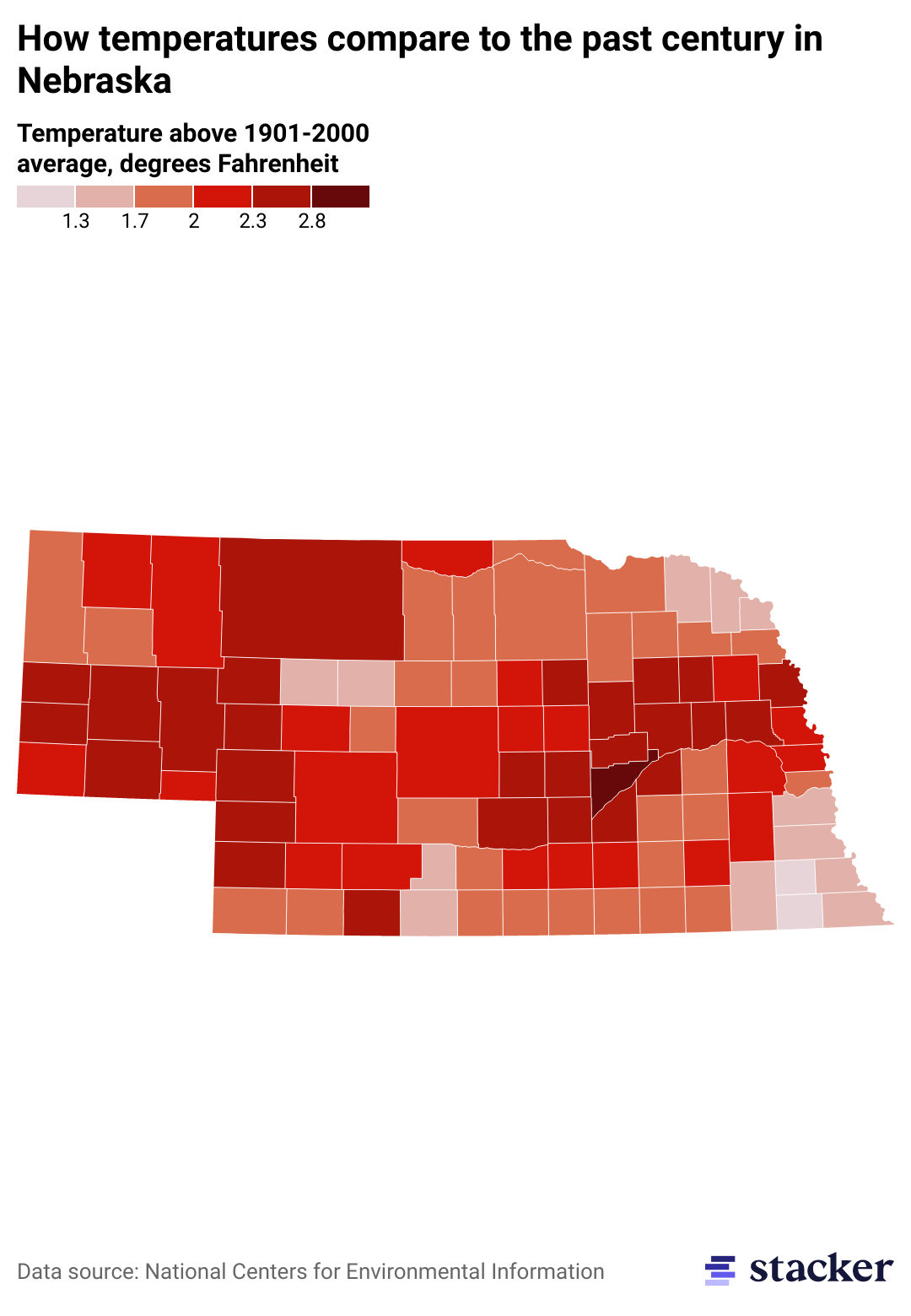 Counties in Nebraska With the Fastestrising Temperatures in the Last