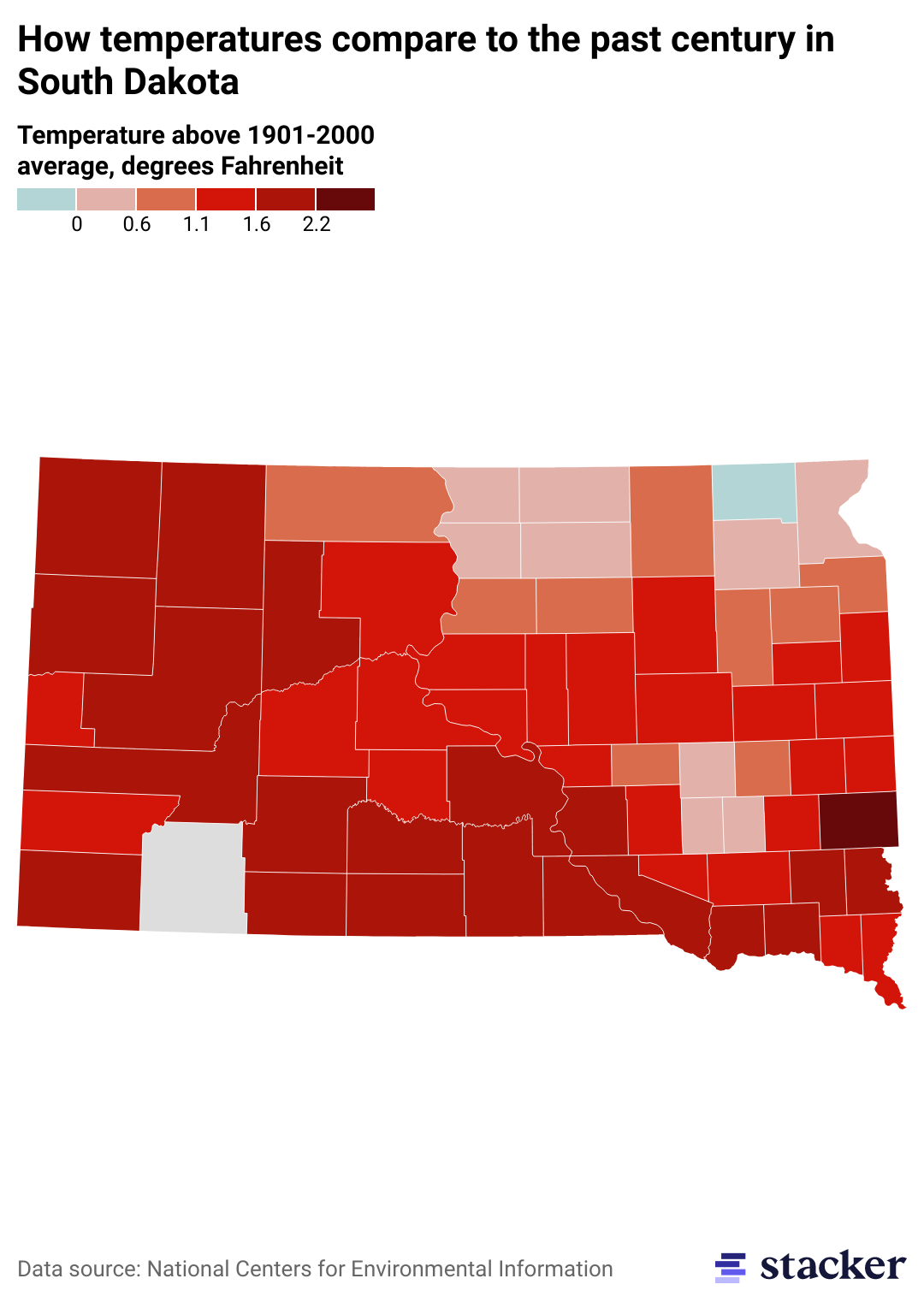 Counties in South Dakota With the Fastestrising Temperatures in the