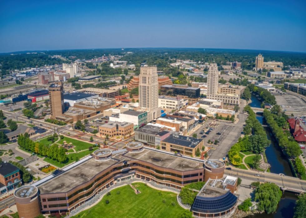 An aerial view of Battle Creek.