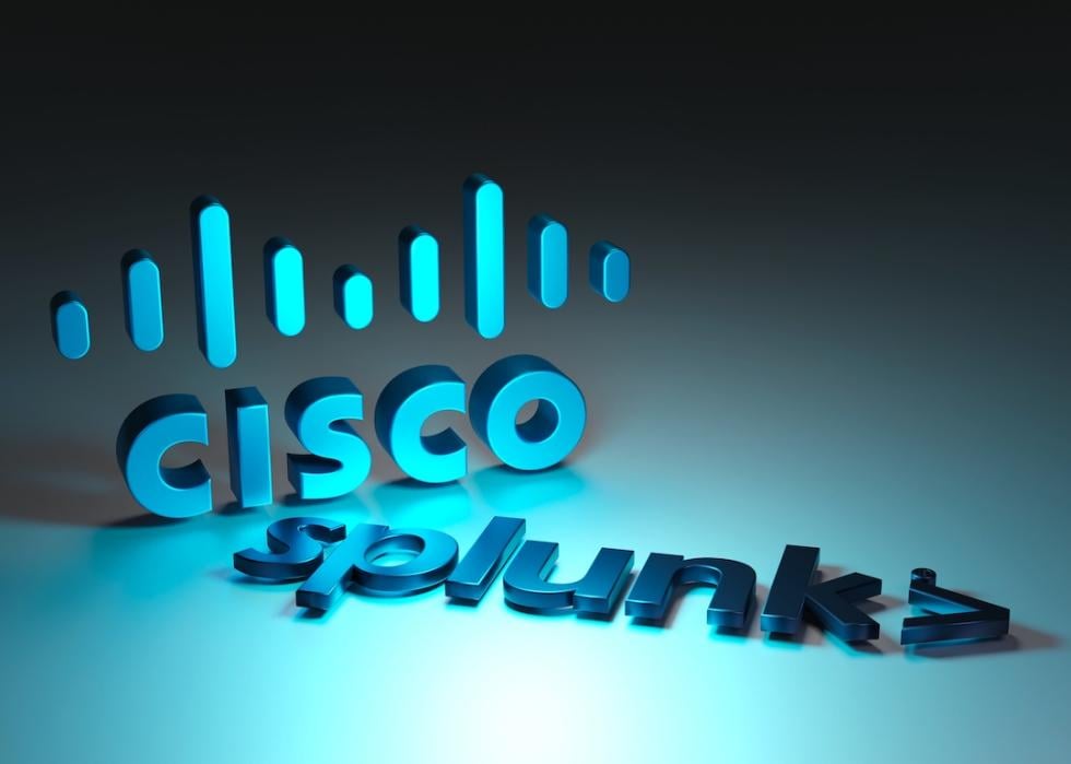 The Cisco and Splunk Logos in 3D.