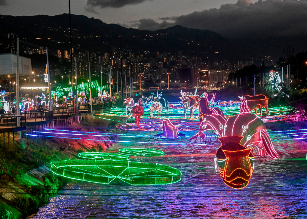 Christmas decorations in Colombia.