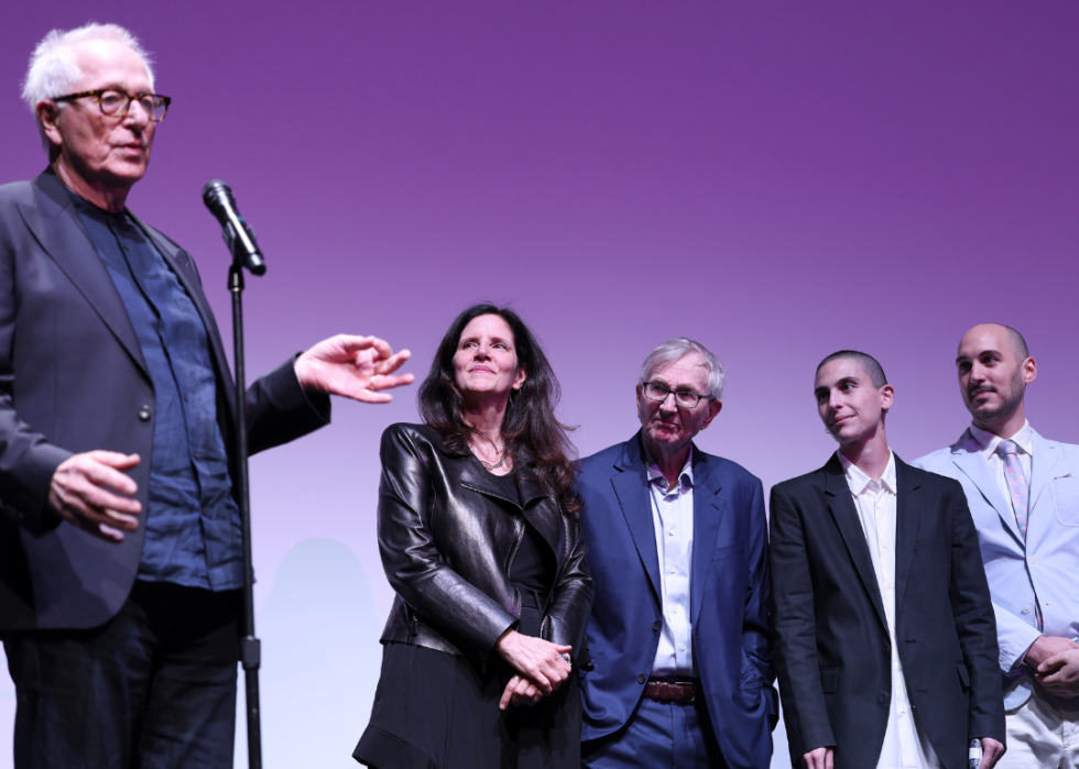 Mark Obenhaus, Laura Poitras, Seymour Hersh, Olivia Streisand and Yoni Golijov attend a screening of "Cover-Up" during the 63rd New York Film Festival