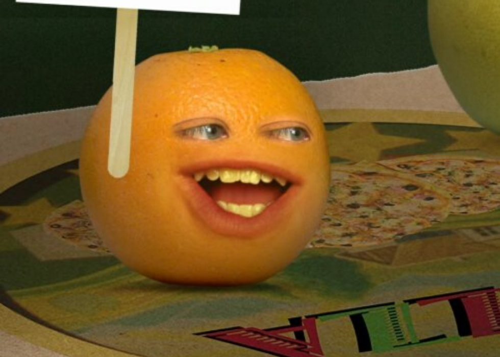 Annoying Orange talking.