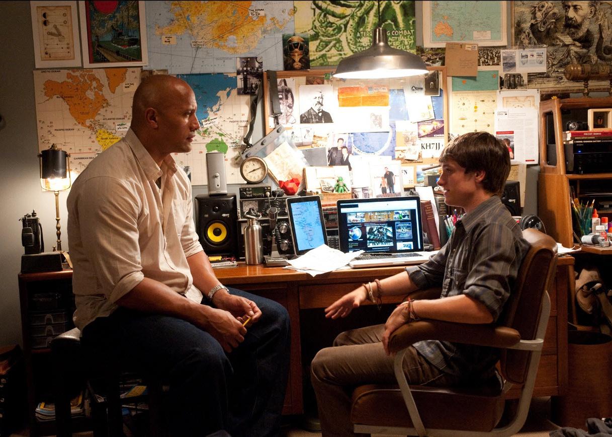 Dwayne Johnson and Josh Hutcherson in a scene from "Journey 2: The Mysterious Island"