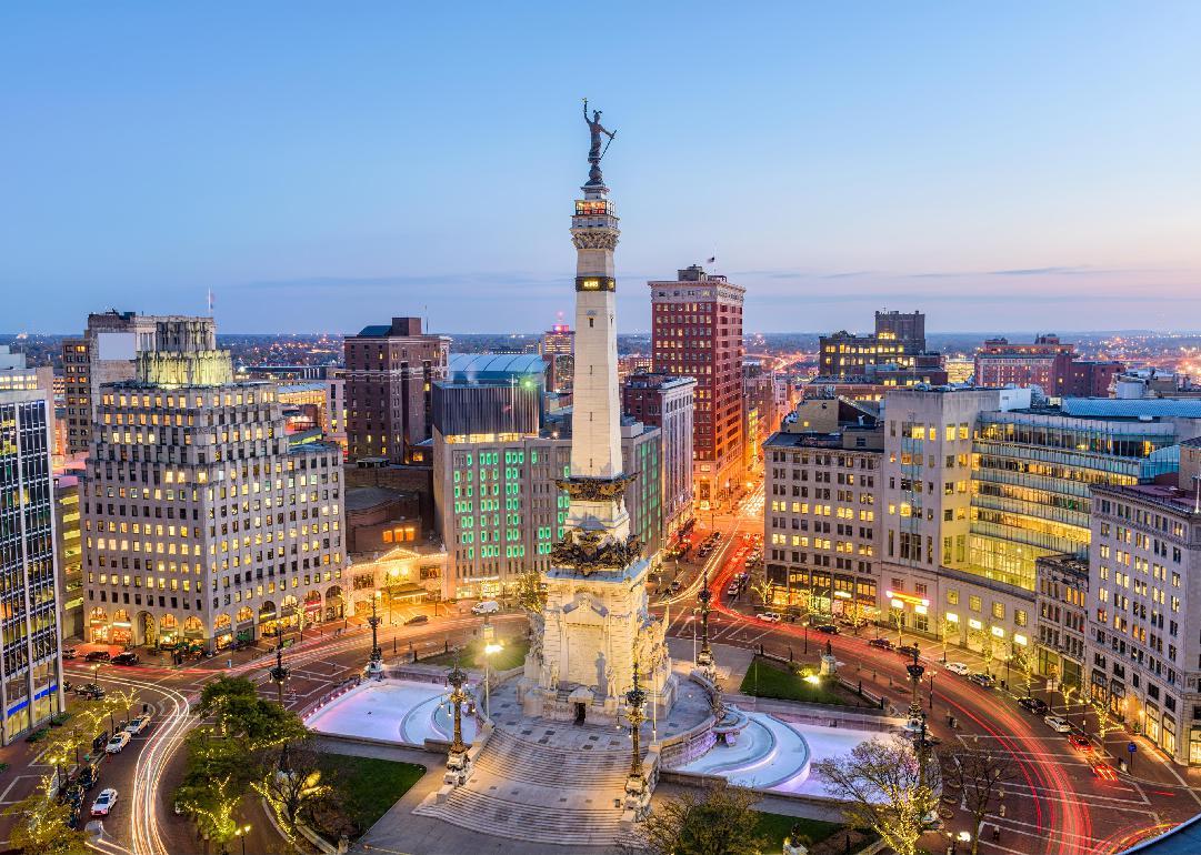 Indianapolis, Indiana skyline over Monument Circle
