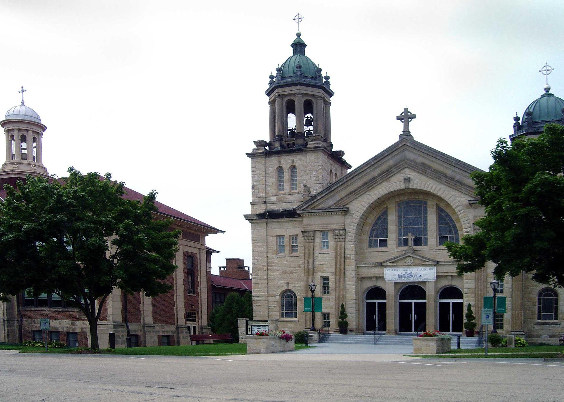 St. Luke's Catholic Church and school in Plain, Wisconsin