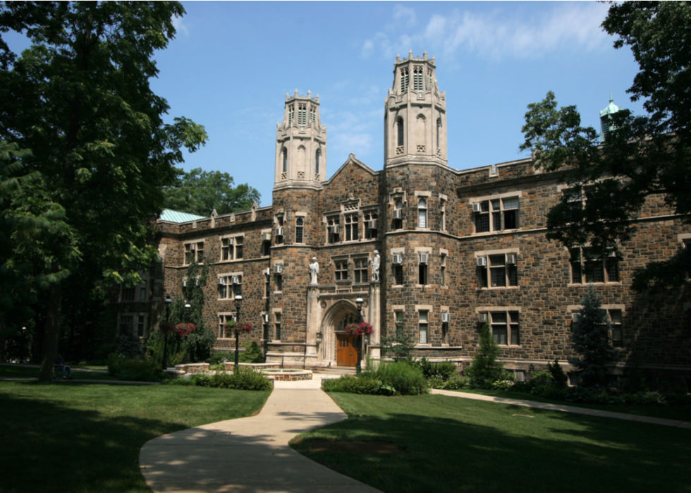 Exterior of a stone building at Lehigh University.