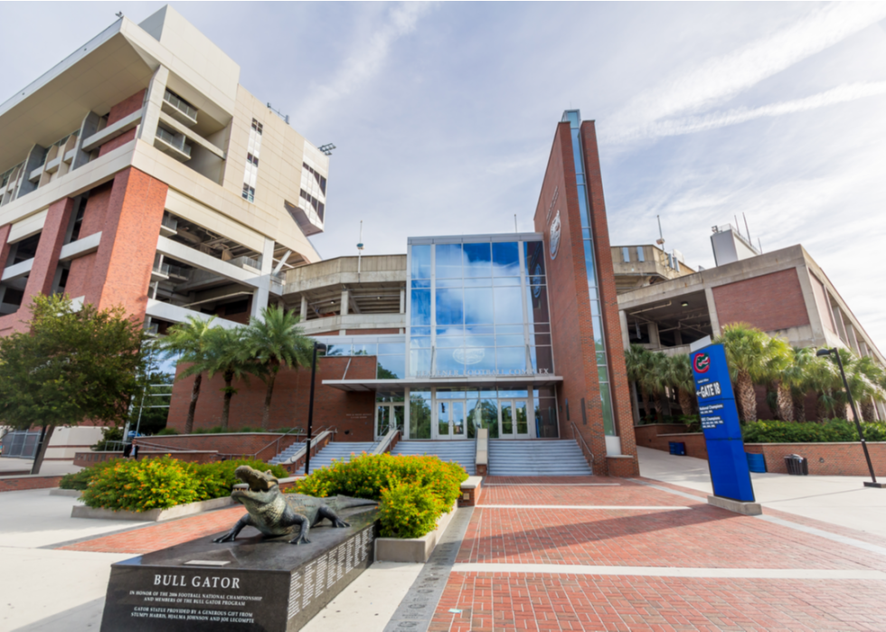 The exterior of a modern building at the University of Florida.