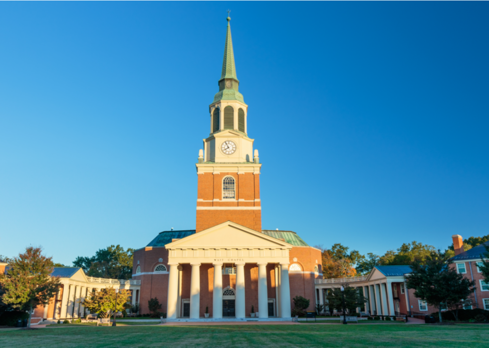 Wake chapel on the campus of Wake Forest University.