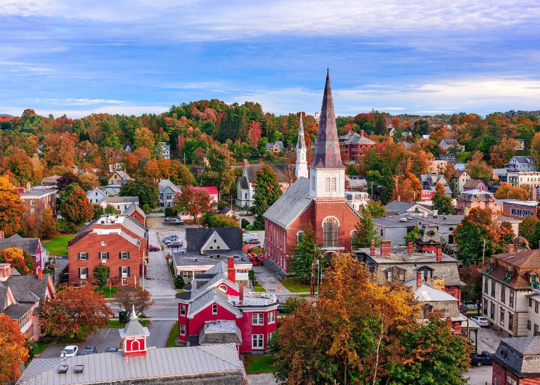 Montpelier, Vermont, town skyline