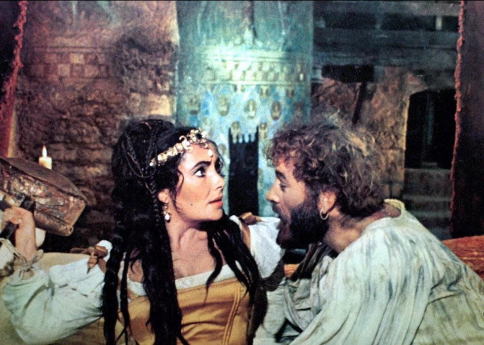 Richard Burton and Elizabeth Taylor in a scene from "The Taming of The Shrew"