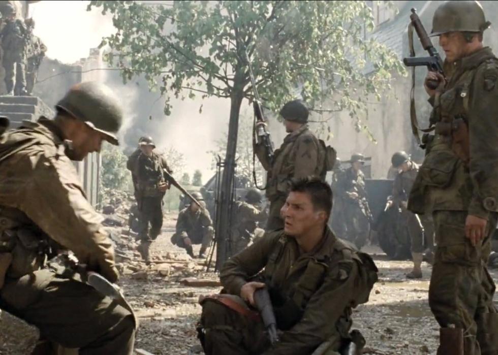 Ted Danson, Tom Hanks and Nathan Fillion in a scene from "Saving Private Ryan"