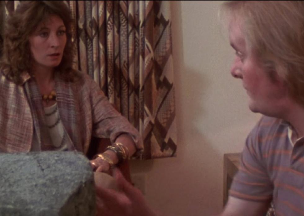 Anjelica Huston and Tony Hendra in a scene from "This Is Spinal Tap"